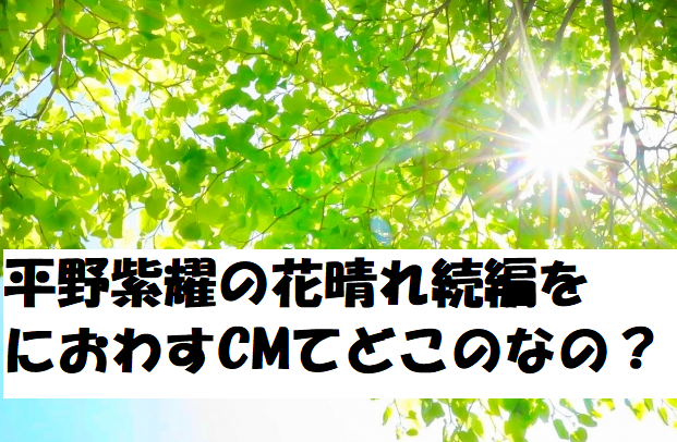 平野紫耀の花晴れ続編をにおわすcmってどこなの ドラマってる